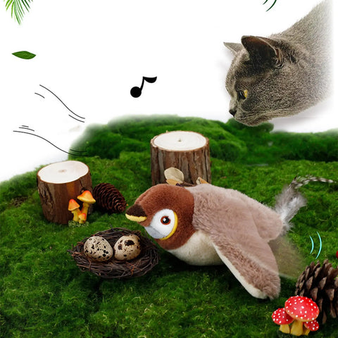 Bird Cat Toy Flapping